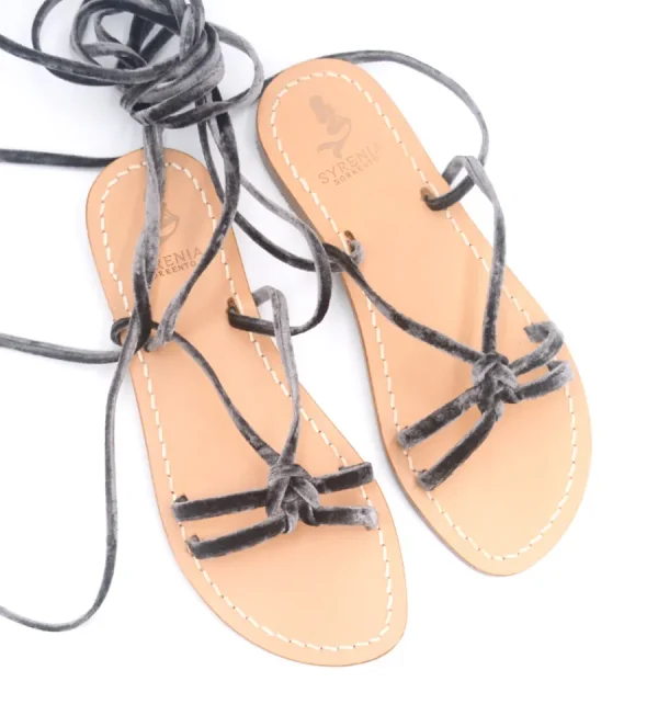 Syrenia Capri Sandals Gladiator Sandals | Velvet Collection^Calliope Sandals Gladiator Velvet Grey