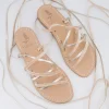 Syrenia Capri Sandals Gladiator Sandals | Velvet Collection^Champagne Velvet Gladiator Goddess Sandals – Gold Leather