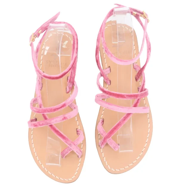 Syrenia Capri Sandals Velvet Collection | Classic Sandals – Basic Line^Jeranto Ankle Strap Sandals – Antique Pink Velvet