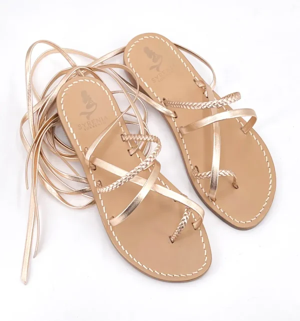 Syrenia Capri Sandals Gladiator Sandals | Braid Sandals^Jeranto Gladiator Sandals with Rose Gold Braid