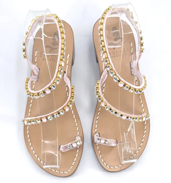 Syrenia Capri Sandals Wedding Sandals | Jewel Sandals^Luxor Sandals – Powder Pink Velvet