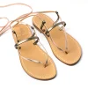 Syrenia Capri Sandals Gladiator Sandals^Riviera Sandals Pink Gold and Gunmetal Leather