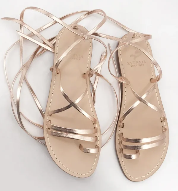 Syrenia Capri Sandals Gladiator Sandals^Rome Sandals – Rose Gold Leather
