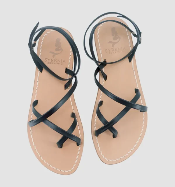 Syrenia Capri Sandals Classic Sandals – Basic Line^Salento Sandals – Black Leather