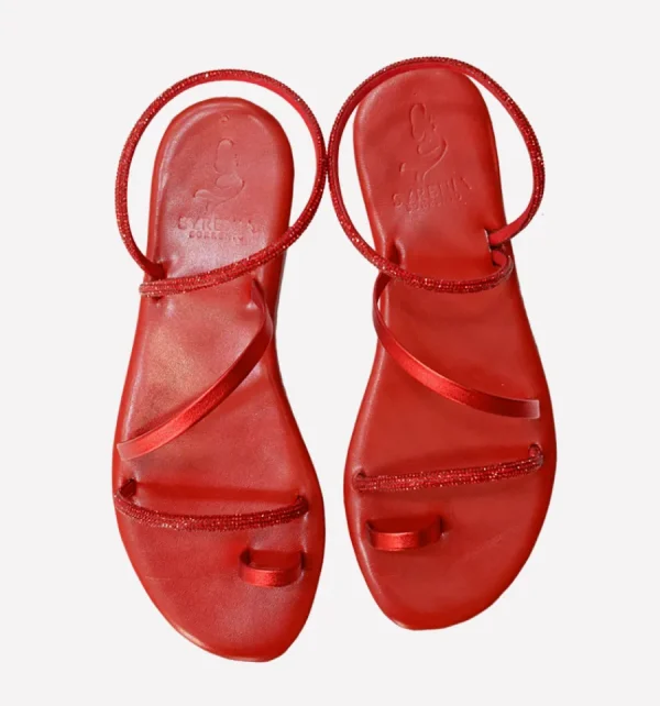 Syrenia Capri Sandals Shine Pave’ Sandals | Spring Collection^Sandals Amira Mix Shine Red – Leather Insole