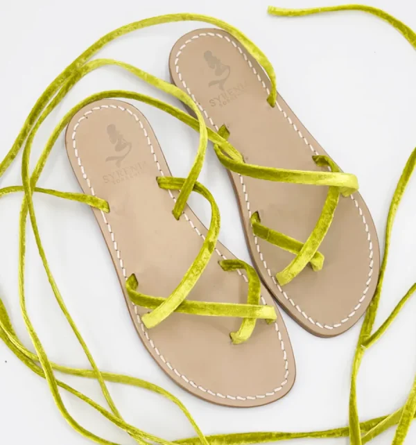 Syrenia Capri Sandals Gladiator Sandals | Velvet Collection^Sandals Salento Gladiators Velvet Lime