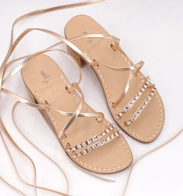 Syrenia Capri Sandals Wedding Sandals | Jewel Sandals^Sparta Crystal Sandals – Gladiator Rose Gold