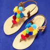 Syrenia Capri Sandals Pom Pom Sandals^St.Tropez sandalwood – Multicolor leather
