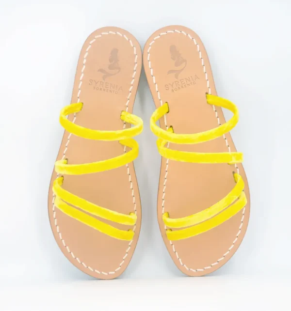 Syrenia Capri Sandals Velvet Collection | Classic Sandals – Basic Line^Yellow Velvet Elide Sandals